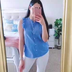 Madewell Blue Sail to sable flutter Ruffle Top S
